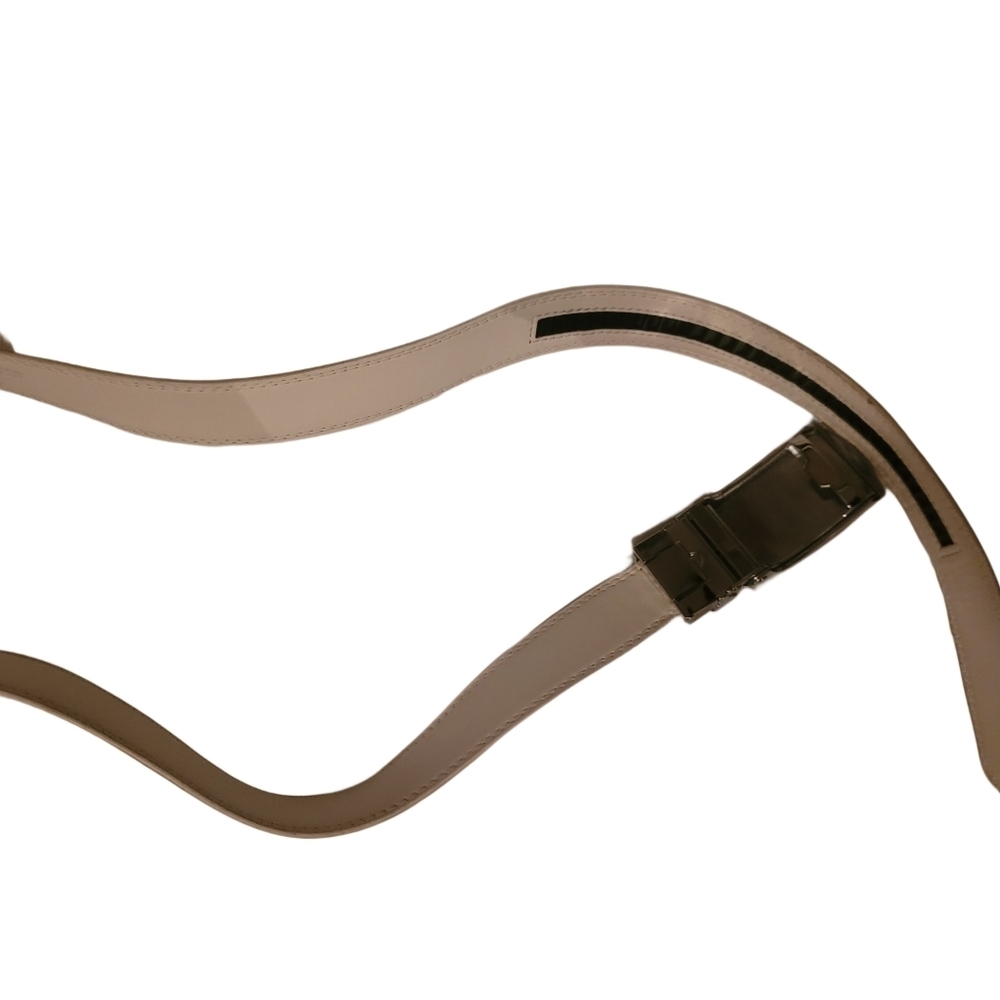 Milano premium white Italian style leather and PU belt